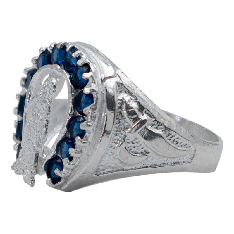 Anillo Santa Muerte Herradura Zirconias Plata Ley 925