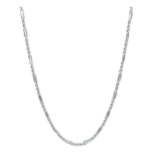 Cadena Torsal Figaro Hombre Plata Italiana 925 60 Cm X 4 Mm