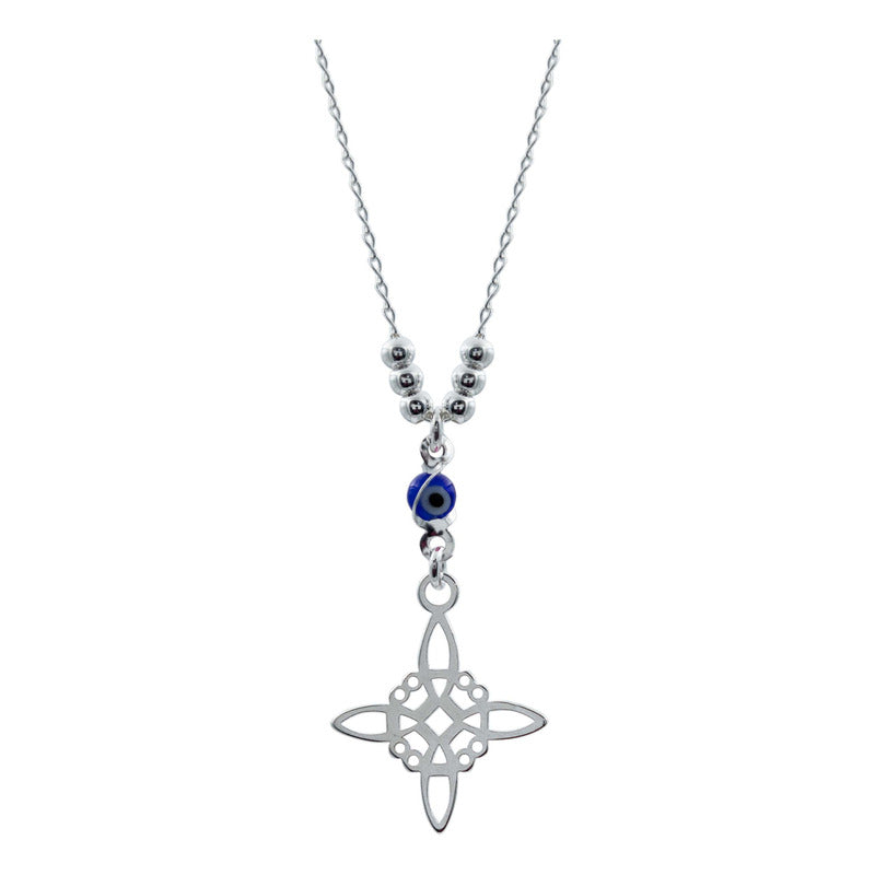 Gargantilla Ajustable Nudo De Bruja Ojo Turco Plata 925