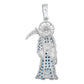 Dije Santa Muerte Artesanal Full Zirconias Plata 925 5.3 Cm