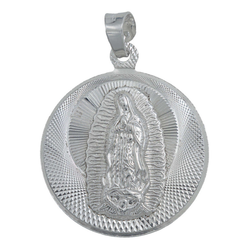 Dije Med Doble San Judas Virgen Guadalupe Plata 925 2.9 Cm