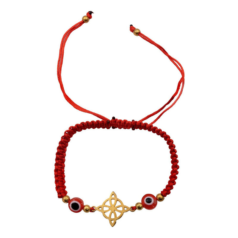 Pack 3 Piezas Pulseras Nudo De Bruja Artesanal Tejido Hilo