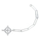 Pulsera Nudo Bruja Zirconias Eslabón Grande Plata Italy 925