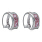 Aretes Huggies Grandes Mujer Regalo 2 Zirconias Plata 925