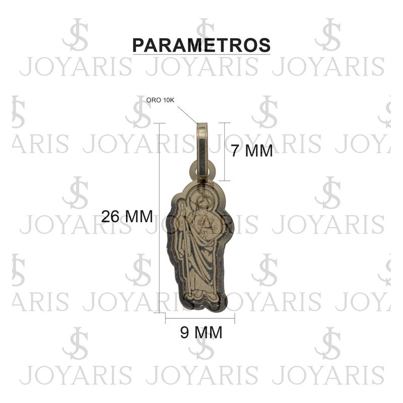 Dije Chico San Judas Laser Liso Mujer Regalo +cadena Oro10k