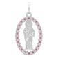 Dije San Judas Liso Borde Zirconias Unisex Plata 925 2.7 Cm
