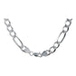 Cadena Figaro 3x1 Diamantada Hombre Plata 925 8 Mm X 60 Cm