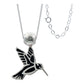 Collar Ajustable Colibri Esmaltado Mujer Regalo Plata 925