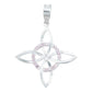 Collar Nudo De Bruja Celta Plano Zirconias Plata Ley S925