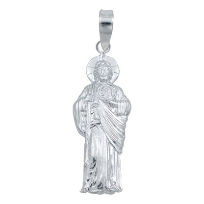 Dije Mediano San Judas Tadeo Troquelado Plata 925 4 Cm