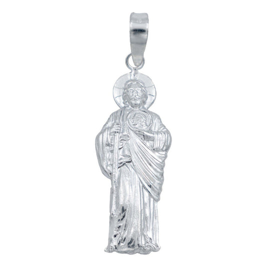 Dije Mediano San Judas Tadeo Troquelado Plata 925 4 Cm
