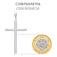 Dije Cruz Tubo Tubular Lisa Sencillo Hombre Plata 925 6 Cm Plateado