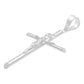 Dije Cruz Tubo Tubular Lisa Cristo Hombre Plata 925 5.2 Cm Plateado