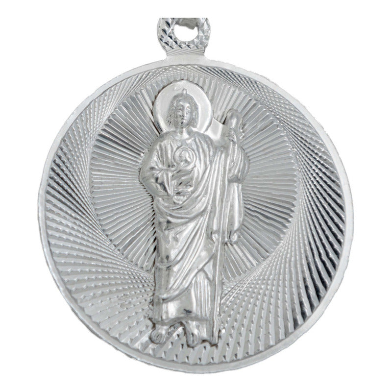 Dije Med Doble San Judas Virgen Guadalupe Plata 925 2.9 Cm