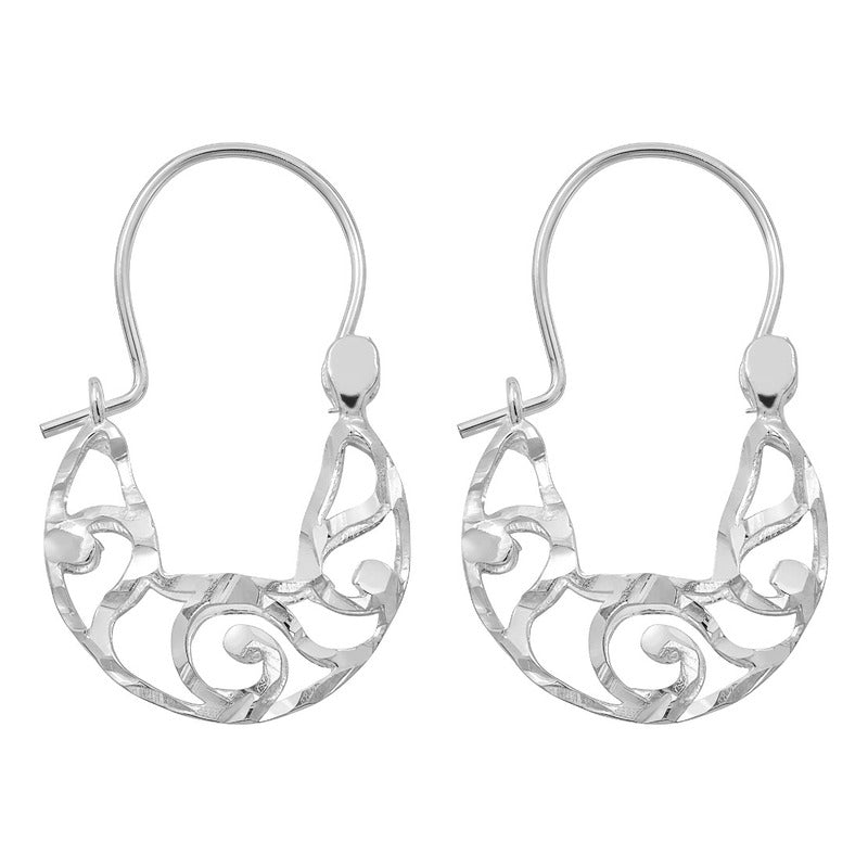 Arracadas Mujer Coquetas Estilo Canasta De Plata Ley .925