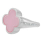 Anillo Grande Hombre Mujer Trebol Esmaltado Resina Plata 925 Rosa 8