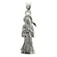 Collar Medalla Mediano Santa Muerte Hueco Plano Plata S925