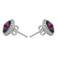Juego Grande Cristal Dije Arete Cadena Mujer Regalo Plata925