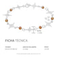 Pulsera Nudo De Bruja Laser Cristales Regalo Mujer Plata 925 Café 19 Cm