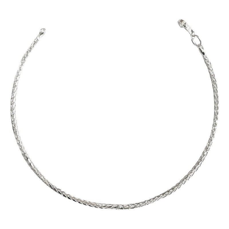 Pulsera Espiga Esclava Mujer Regalo Amor Plata Ley 925 2 Mm