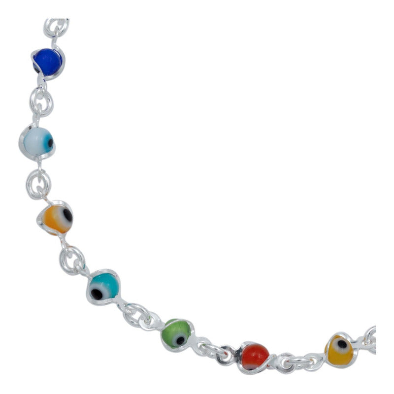 Pulsera Ojo Truco Suerte Regalo Mujer Plata Solida Ley 925