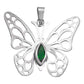 Dije Mariposa Grande Zirconia Con Cadena Reglo Plata 925