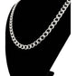 Cadena Barbada Diamantada Cubana Hombre Plata925 60cm X 1cm