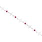 Pulsera Nudo De Bruja Laser Cristales Regalo Mujer Plata 925 Rojo 19 Cm