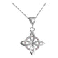 Collar Dije Nudo Bruja Plano Zirconia Flor Estrella Plata925