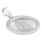 Dije Medalla Virgencita Guadalupe Zirconias Plata 925 2.3 Cm Blanco