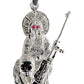 Dije Santa Muerte Rifle Calavera Zirconias Plata Ley 925