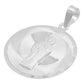 Dije Medalla Diamantado Redondo San Judas Plata 925 3 Cm