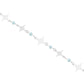 Pulsera Nudo De Bruja Laser Cristales Regalo Mujer Plata 925 Celeste 19 Cm