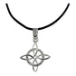 Collar De Caucho Ajustable Nudo De Bruja Zirconias Plata 925