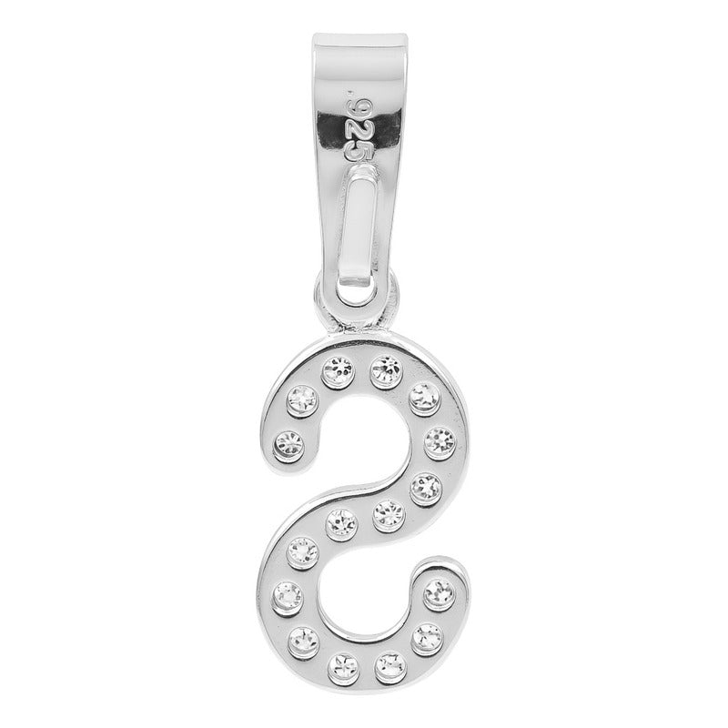 Dije Inicial De Plata 925 Zirconias  2 Cm Regalo Para Mujer S