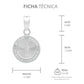 Dije Mini Medalla Bautizo San Judas Zircon Plata 925 1.2 Cm Blanco