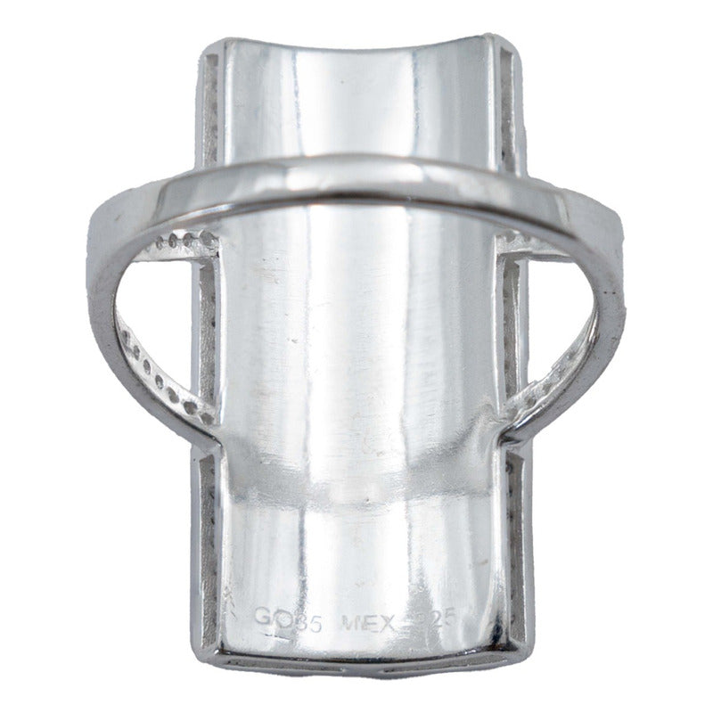 Anillo Grande San Judas Zirconias Cuerpo Hombre Plata 925