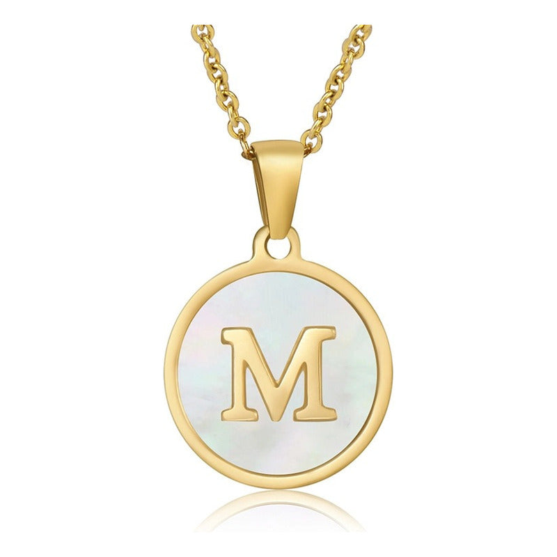 Collar Letras Iniciales Acero Inoxidable Regalo Mujer Amor