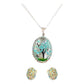 Juego Kit Arbol De La Vida Natural Encapsulado Plata 925