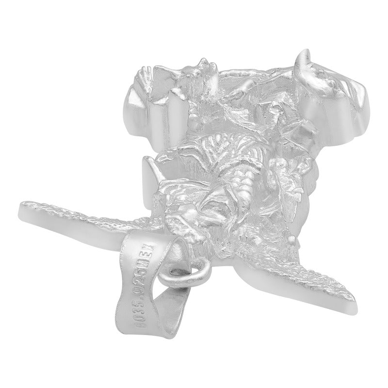Dije Mini San Miguel Arcangel Niños Liso Plata 925