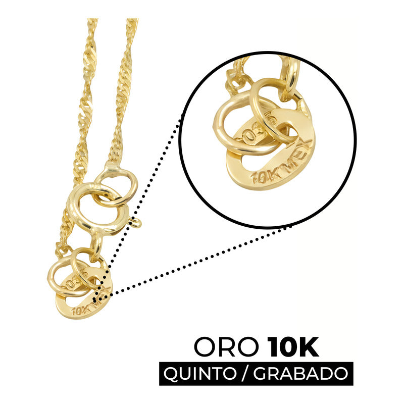 Cadena Singapur Mujer Dama Regalo Oro 10k 45 Cm X 1 Mm 1g - Amarillo