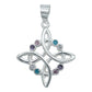 Collar Nudo De Bruja 8 Zirconias Mujer Regalo Plata Ley 925