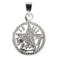 Collar Caucho Dije Medalla Tetragramaton Diamantado Plata925 Blanco