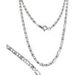 Cadena De Plata 925 Marinera Estrella Diamantada 45cm X 2mm