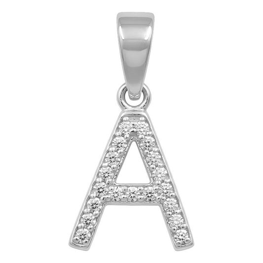 Dije Inicial De Plata 925 Zirconias  2 Cm Regalo Para Mujer A