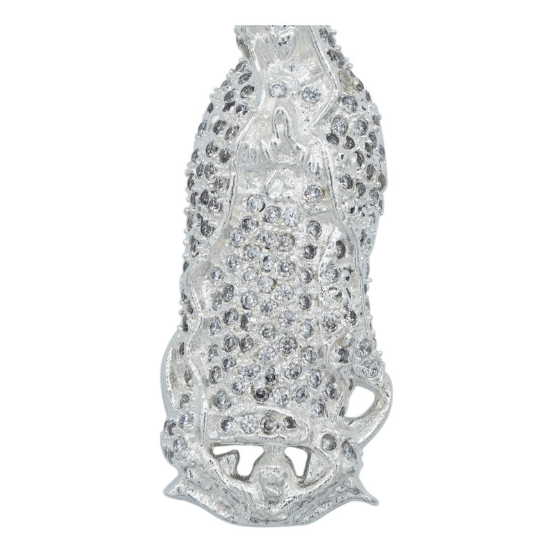 Dije Virgen De Guadalupe Zirconias Plata Solida 925 5.9 Cm