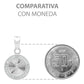 Dije Mini Medalla Bautizo Cristo Crucificado Plata 925 1.2cm Blanco