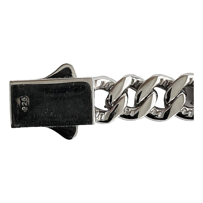 Pulsera Cubana Hombre Zirconias Piedra Made In Thailand S925