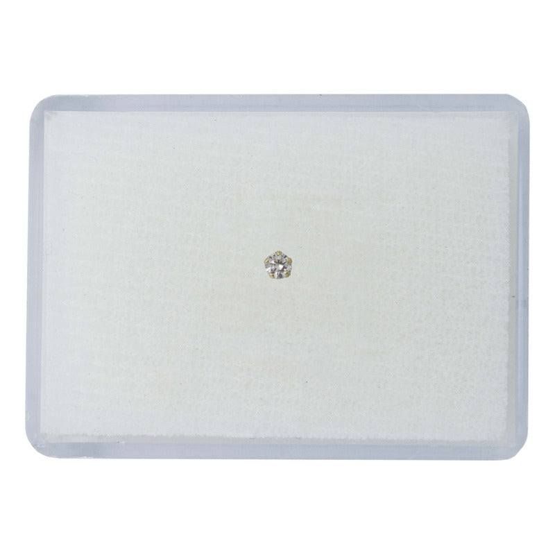 Piercing Nariz Zirconia Curvo Mini Perfo 100% Oro 10k 1.5 Mm Dorado