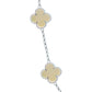 Cadena Con Dijes Trebol Esmaltado Corridos Plata 925 65 Cm